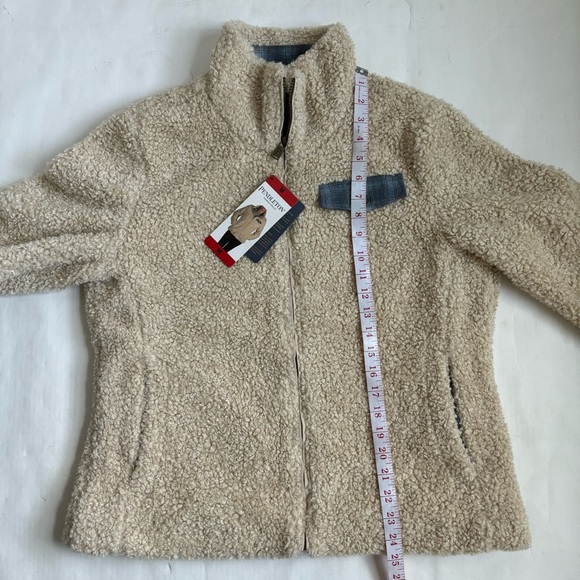 Pendleton Ladies' Softshell Fuzzy Full Zip Sherpa Jacket Beige Heather Medium - Picture 15 of 17